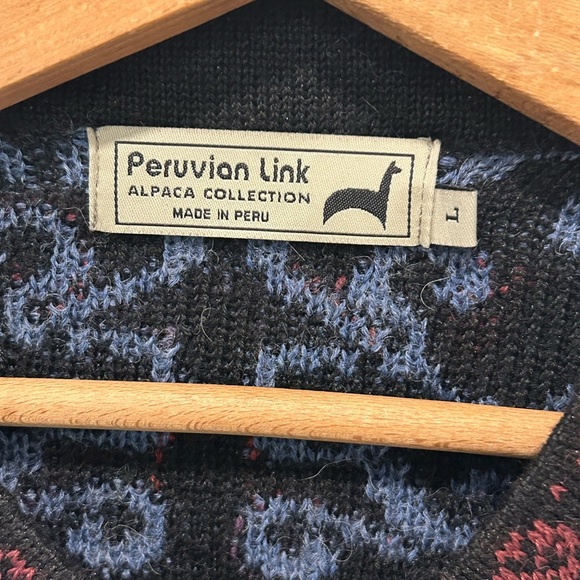 Peruvian Link Alpaca Collection Women Sweater Floral Embroidered Cardigan Large - Picture 3 of 5